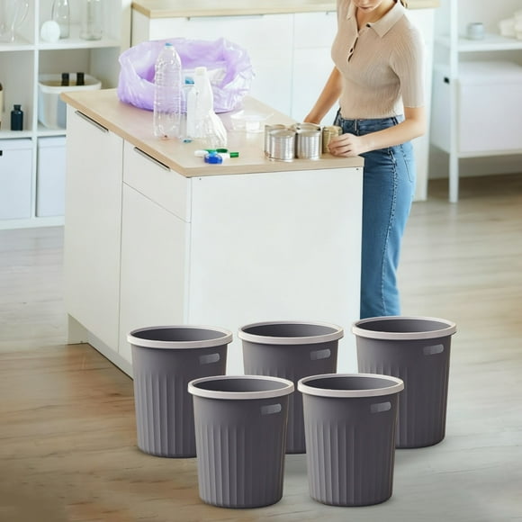 Déchets Durables pour la Maison avec Couvercle Sécurisé et Poignées Faciles à Transporter - Poubelle Étanche avec Contrôle des Odeurs pour Pièces et Aires de Vie 5 Pcs