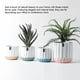 thumbnail image 4 of Ounissouiy Macetas de cerámica para flores naturales y macetas para jardín, macetas para interiores, macetas para macetas de cerámica, macetas Jardín y Patio Blanco+Gris 12*12*13, 4 of 6
