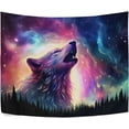 thumbnail image 2 of FREEAMG Wolf Howl Tapestry Hippie Wall Hanging Tapestries Aesthetic Decorative for Living Room Bedroom Ceiling 60x40In, 2 of 7