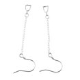 thumbnail image 1 of Gancho de alambre para oreja de plata de ley 925, fornituras de borlas en forma de gota para oreja, 9cm de largo Zulema Earwire de plata esterlina, 1 of 7