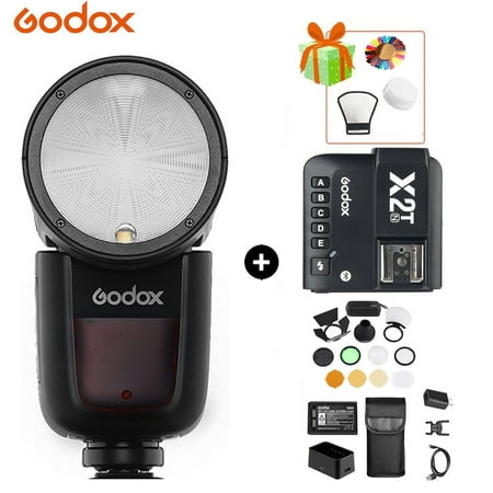 Godox V1 Flash Speedlight V1N Round Head Camera Speedlite with AK-R1 X2T For Nikon