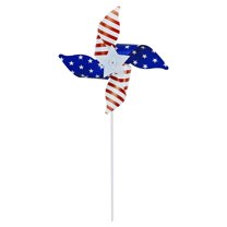 BJBSJSZ 10 Pack Reflective Pinwheels Patriotic Decorations, Flag on Stick Wind Spinner with Stake for Independence Day, Memorial Day July of 4th Party Supplies, Scare Birds Repellent Devices