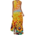 thumbnail image 1 of Generic Robes d'Été pour Femmes Tendance Imprimé Tournesol Col en V Robe Maxi Décontractée Sans Manches Robe de Plage avec Poches, 1 of 1