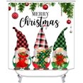 thumbnail image 2 of 4PCS Christmas Shower Curtain Sets with Rugs, Waterproof Fabric Shower Curtain, Patchwork Red Plaid Xmas Tree Black Deer Moose Reindeer Wildlife Cabin Hunting Snowflake Winter Bathroom Decor, 2 of 7