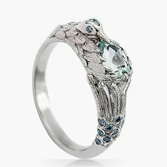 Fashion Bird 925 Silver Ring Gift Cubic Zircon Women Party Rings Sz 6-10