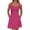 Hot Pink, variant on Juslio Dresses for Women V-Neck Pleated Midi, Dress Solid Color Loose Casual Sleeveless A-Line Dress