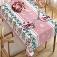 thumbnail image 6 of Merry Christmas Gingerbread Man Rectangle Tablecloth 60 x 84 Inch, Pink Xmas Peppermint Candy Decorative Table Cloth Dining Table Cover, Winter Snowflake Holiday Dinner Party Picnic Decoration, 6 of 6
