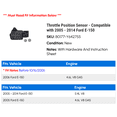 thumbnail image 2 of Throttle Position Sensor - Compatible with 2005 - 2014 Ford E-150 2006 2007 2008 2009 2010 2011 2012 2013, 2 of 2