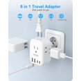thumbnail image 4 of 2 Pack European Travel Plug Adapter, LENCENT International Type-C Foldable Power Plug with 4 Outlets, USB C Charger Adaptor, Canada/US to M, 4 of 7
