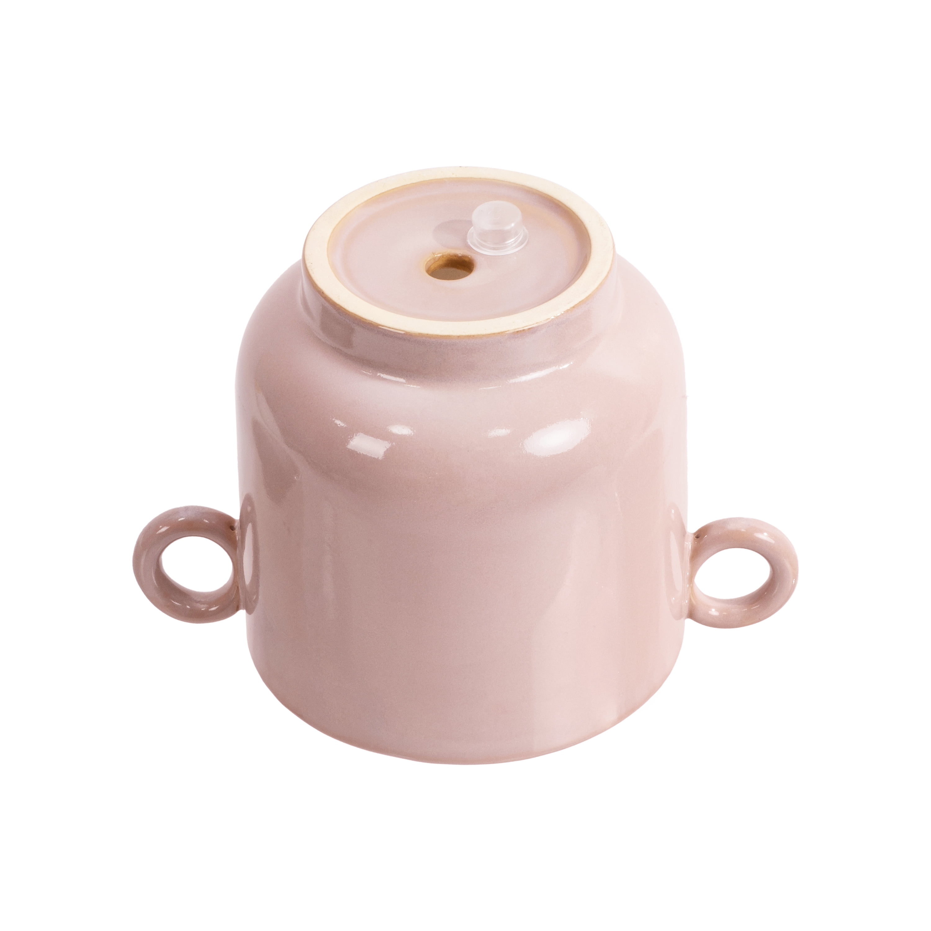 Beautiful 6" Rose Pink Handled Ceramic Planter by Drew Barrymore