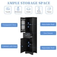 thumbnail image 7 of HomeStyle 63.8 inch MDF Bathroom Cabinet Freestanding Storage Tower with Drawer and Doors, 7 of 7