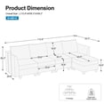 thumbnail image 4 of Belffin 5 pieces Chenille Modular Sectional Sofa Sectional Sleeper Sofa Washable Cushion with storage for Living Room,Beige, 4 of 9