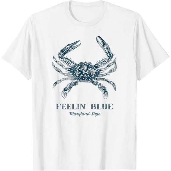 Feelin' Blue Maryland Style Retro Crab T-Shirt
