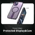 thumbnail image 2 of for iPhone 15 Case with Stand, Compatible with MagSafe, Magnetic Kickstand Case for iPhone 15, Military-Grade Protection Shockproof Case, Clear Acrylic + Soft TPU Material, Purple, 2 of 6