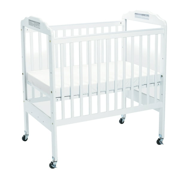Angeles Adjustable FixedSide White Clear View Crib