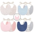 thumbnail image 1 of Baberos para bebés Babero para destete con banda para el cuello ajustable para niños que comen la dentición Delantal portátil para bebés de 0 F rosa, 1 of 8