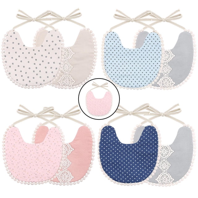 Baberos para bebés Babero para destete con banda para el cuello ajustable para niños que comen la dentición Delantal portátil para bebés de 0 F rosa