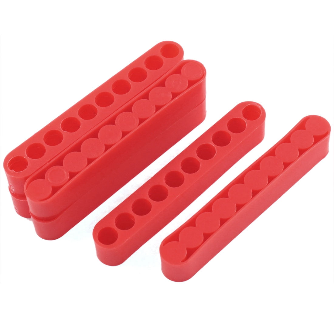 85mm Long 7mm Dia 10Hole Screwdriver Bit Holder Block Red 6 Pcs