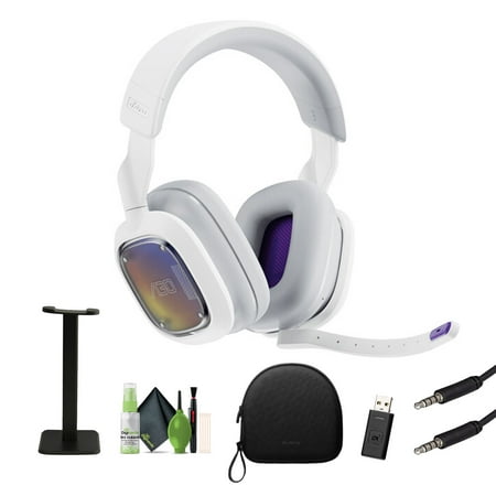 Astro A30 Wireless LIGHTSPEED Wireless Gaming Headset for Xbox PlayStation PC/MAC and Mobile – Bluetooth 3D Audio compatible Detachable Boom Bundle with Headphones Stand +More (White)
