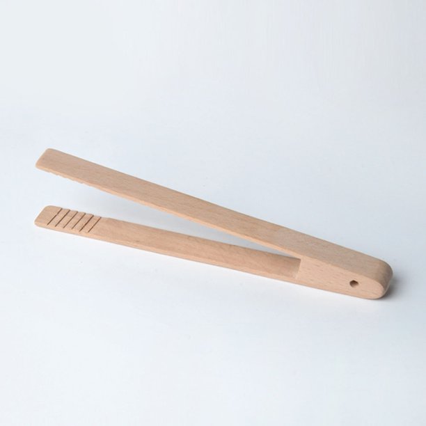 Wooden Food Toast Tongs Toaster Bacon Sugar Ice Tea Tong Salad Kitchen
