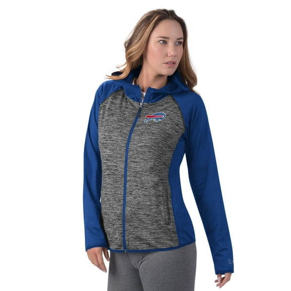 Women's-MSX by Michael Strahan Royal Buffalo Bills Leslie Space Dyed Raglan Full-Zip Jacket