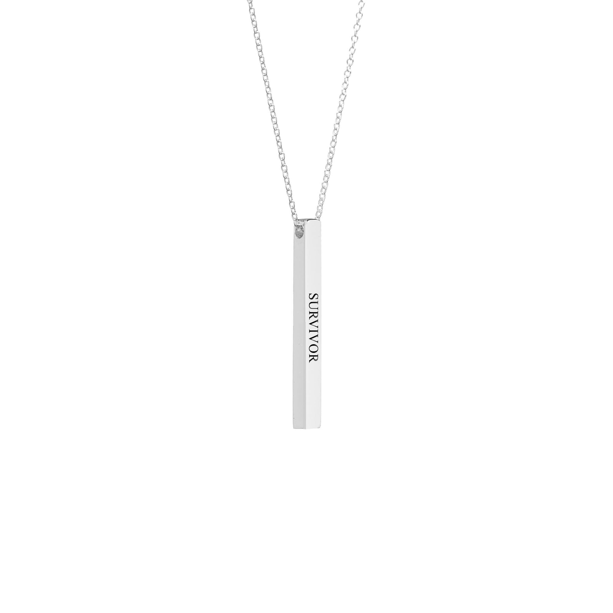 Pink Box Double Bar Bible Verse Necklace Isaiah 41:10 Gold