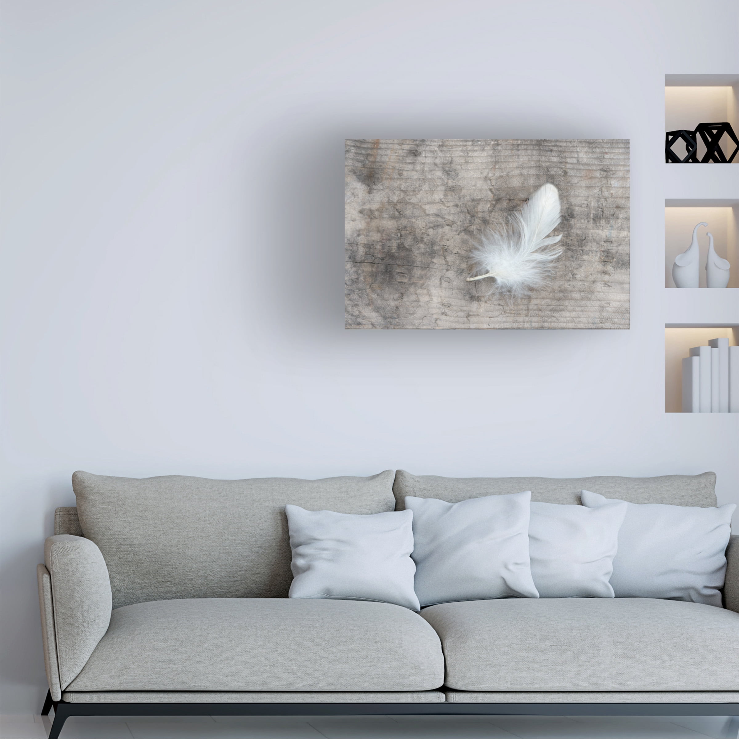 Cora Niele 'White Feather' Canvas Art