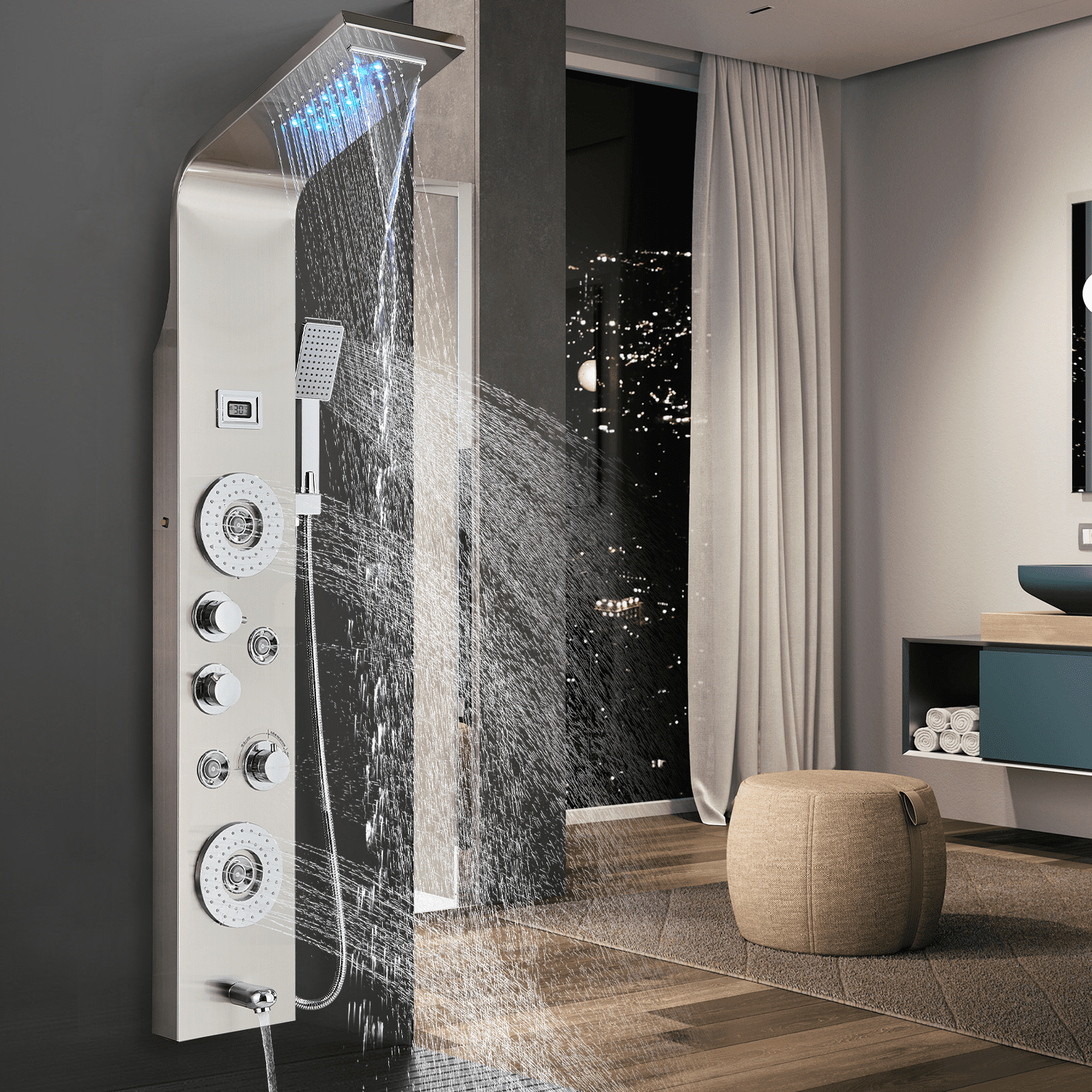 Massage shower deals