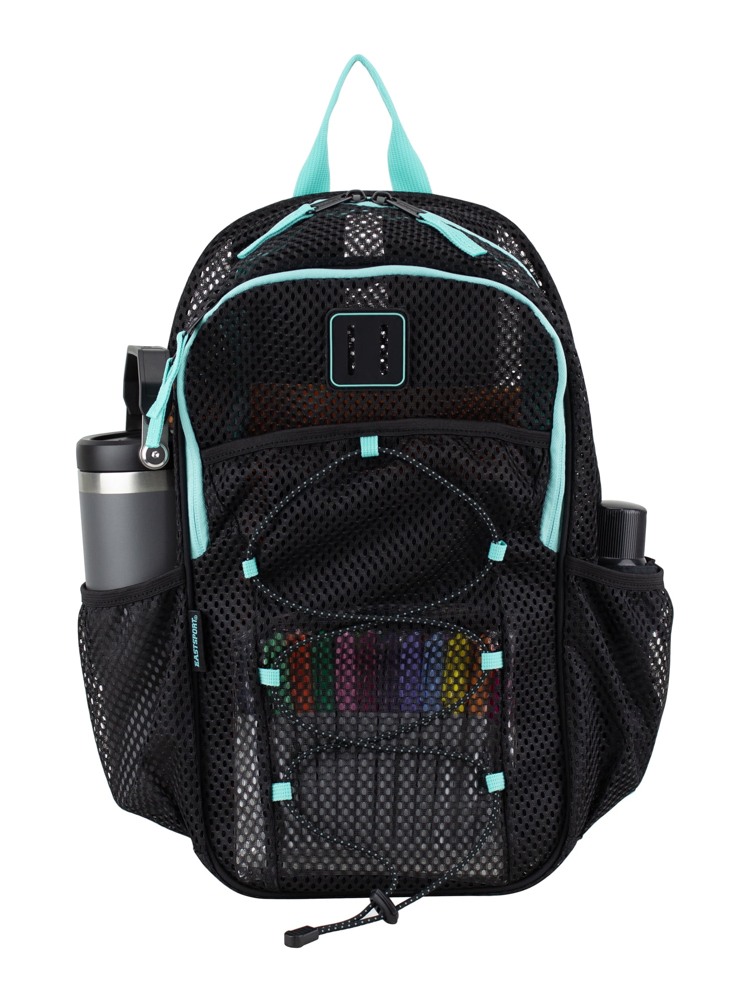 Eastsport Unisex Magna Pro Mesh 17" Backpack, Black/Pool Blue