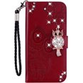 thumbnail image 6 of for Motorola Moto G73 5G Wallet Case for Women, Glitter Bling Diamond PU Leather Folio Cover with Card Slot Wrist Strap Built-in Kickstand Protective Case for Motorola Moto G73 5G Owl Red, 6 of 16