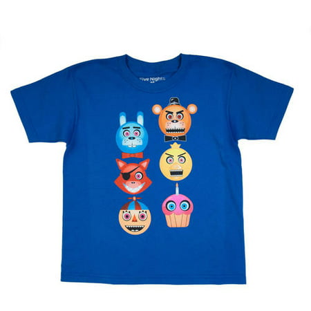 Five Nights at Freddy's Emoji Inspired Faces Royal Blue Cotton T-Shirt (Little Boys & Big