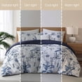 thumbnail image 6 of Nanshing Home 3 Piece Queen Comforter Set, White Blue Botanical Floral Bedding, Soft Microfiber Comforter with Pillow Shams, Lightweight All Season Modern Woodland Bedspread, 6 of 7