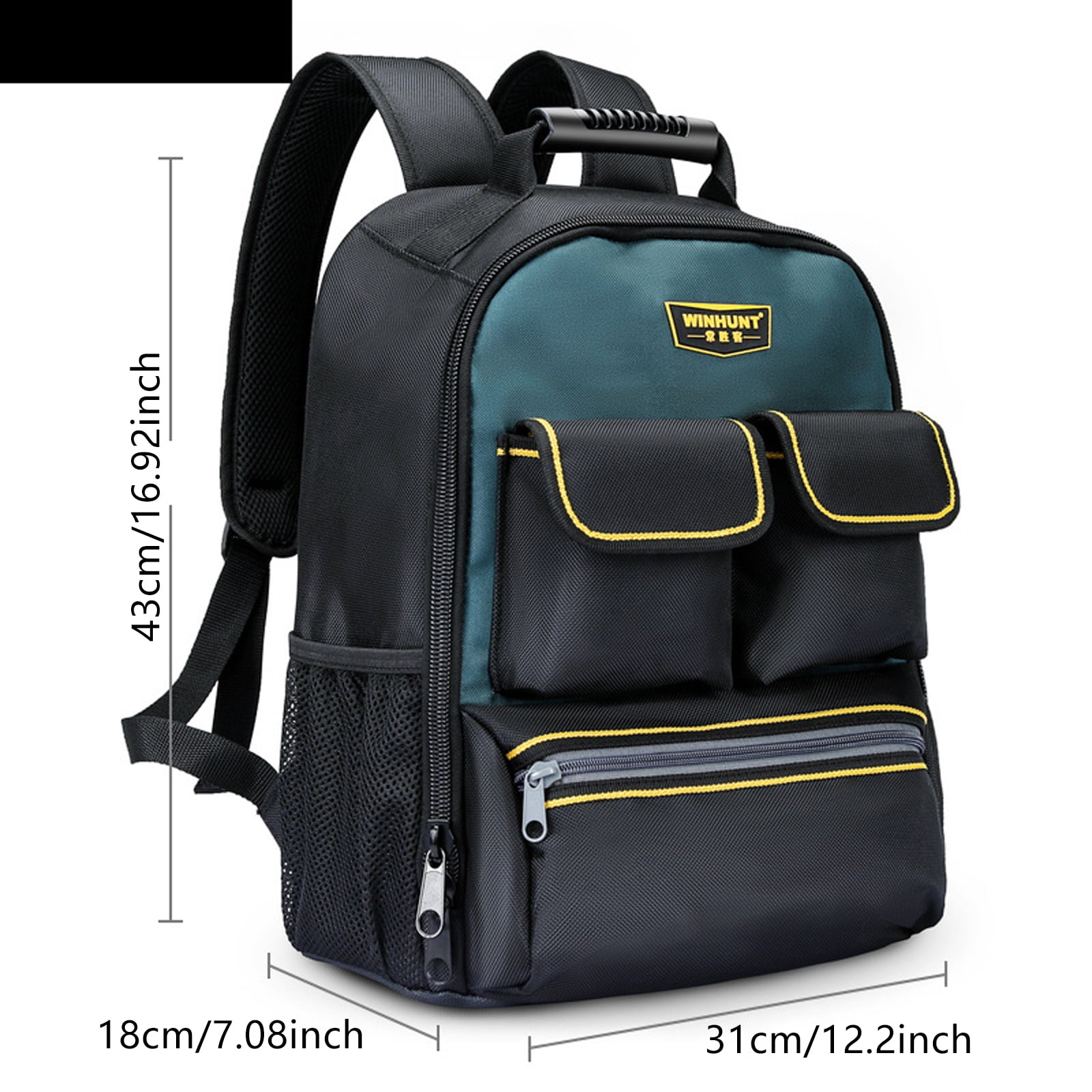 Electrician Backpack Large Tool Bag for Multi Tool Storage with Waterproof Oxford Fabric and Ergonomic Shoulder Straps