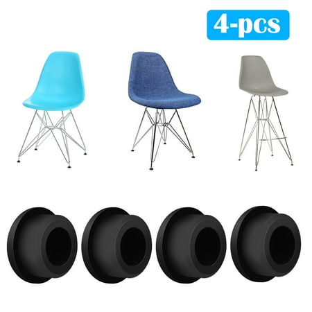 Outdoor Patio Furniture Chair Glides Chair Foot Protector, EEEKit 4-Pack Chair Glides Replacements for Eames Eiffel Style Chair Leg Cover Furniture Feet Black ()