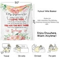 thumbnail image 3 of To My Wife Blanket from Husband,Valentines Day Gifts for Wife,Wedding Anniversary Romantic Gifts for Wife Birthday Christmas Valentine's Mother's Day,Love Letter Printed Throw Blanket 60” x 50”, 3 of 5