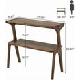 thumbnail image 6 of 2-Tier Modern Coffee Table, Wood Farmhouse Rustic Center Table with Open Shelves and 4 Legs, Lightweight Beside Table for Small Space, Living Room, Bedroom, Dark Brown, 6 of 6