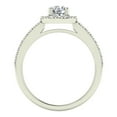 thumbnail image 3 of 1 Carat Round Brilliant Halo Diamond Engagement Ring Accented Side Stones 14K White Gold 0.52 Carat (H,SI1), 3 of 5
