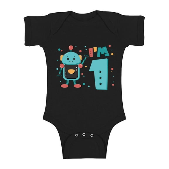Awkward Styles Robot Birthday Baby Bodysuit Short Sleeve Robot Gifts for 1 Year Old First Birthday Baby Bodysuit 1 Year Old Shirt My 1st Birthday Gifts for Birthday Boy Birthday Gifts