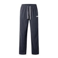 thumbnail image 3 of Zszcpp Mens Casual Pants Solid Color Stylish Drawstring Waistband Suitable Corduroy Wide Leg Baggy Trousers Casual Trouser, 3 of 7