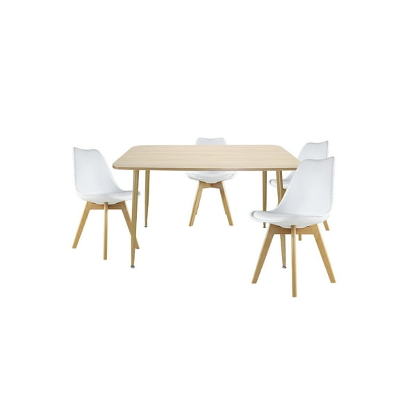 Comedor Murcia  Rectangular 120x70 para 4 personas con Sillas Frankfurt Blancas