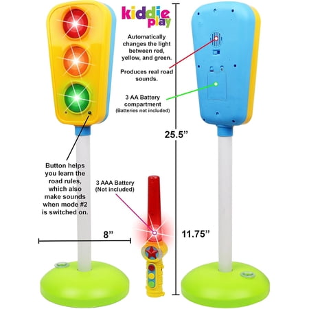 Kiddie Play Traffic Light Toy for Kids Cars and Bikes with Lights and Sounds