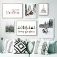 thumbnail image 3 of Póster estético de decoración navideña, carteles e impresiones de alce de bosque de invierno de Navidad, decoración nórdica para el hogar, arte de pared, pintura en lienzo, 3 of 4