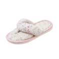 thumbnail image 2 of NexTorq Thong Slippers for Women Flip Flop Slippers House Slippers With Cozy Textured Fleece Upper Fuzzy Plush Lining Open Toe Comfortable Slip On Lightweight Indoor Bedroom Home Shoes Ladies, Beige, 2 of 7