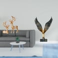 thumbnail image 2 of Escultura De Resina De Reno Europeo, Artesanía Coleccionable, Estatua Para Amantes De Los Ciervos Con Alas Extendidas, Adorno Decorativo De Feng Shui., 2 of 8