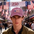 thumbnail image 4 of Yindaity Patriotic Hat 250 Anniversary USA Hat 1776-2026 Adjustable Embroidered Patriots Eagle Trucker Cap America 250th Mesh-Back Cap for Men Women,Red, 4 of 5