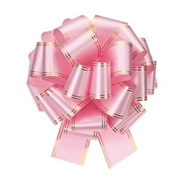 14 Inch Giant Large Pull Bow Big Metallic Car Bows Ribbon with Gold Edge for Wedding Presents Gift Wrapping Christmas, Pink