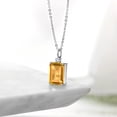 thumbnail image 4 of Gem Stone King 8.33 Ct Octagon Yellow Citrine White Created Sapphire 925 Silver Pendant, 4 of 4