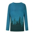 thumbnail image 3 of NAMTYQX Ladies Sweaters Long Sleeve Casual Women's Pullover Sweaters Loose Crewneck Warm Pinstripe Sky Blue Size 2XL, 3 of 5