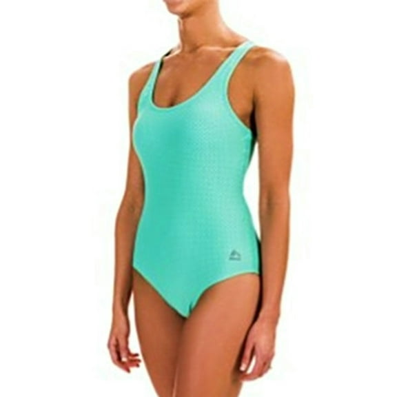 RBX Aqua Teal Mesh Strappy Active Sporty One-Piece Women's Swimwear Medium