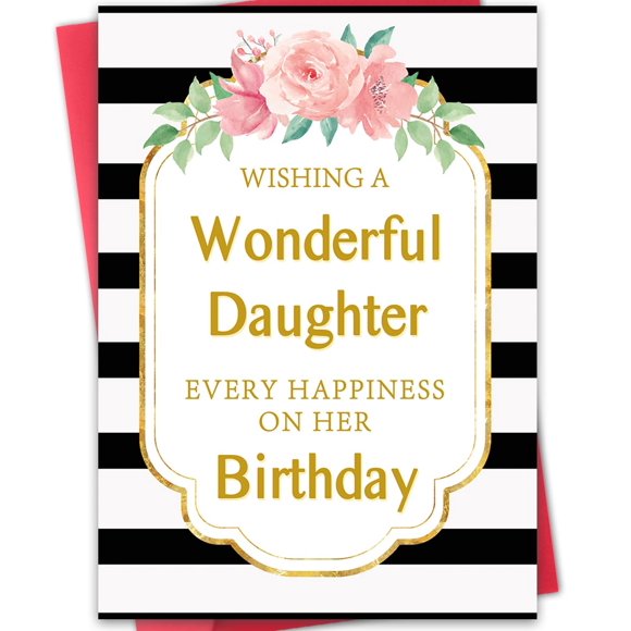 Tarjeta de felicitación de cumpleaños para hija de Hongshan con sobre